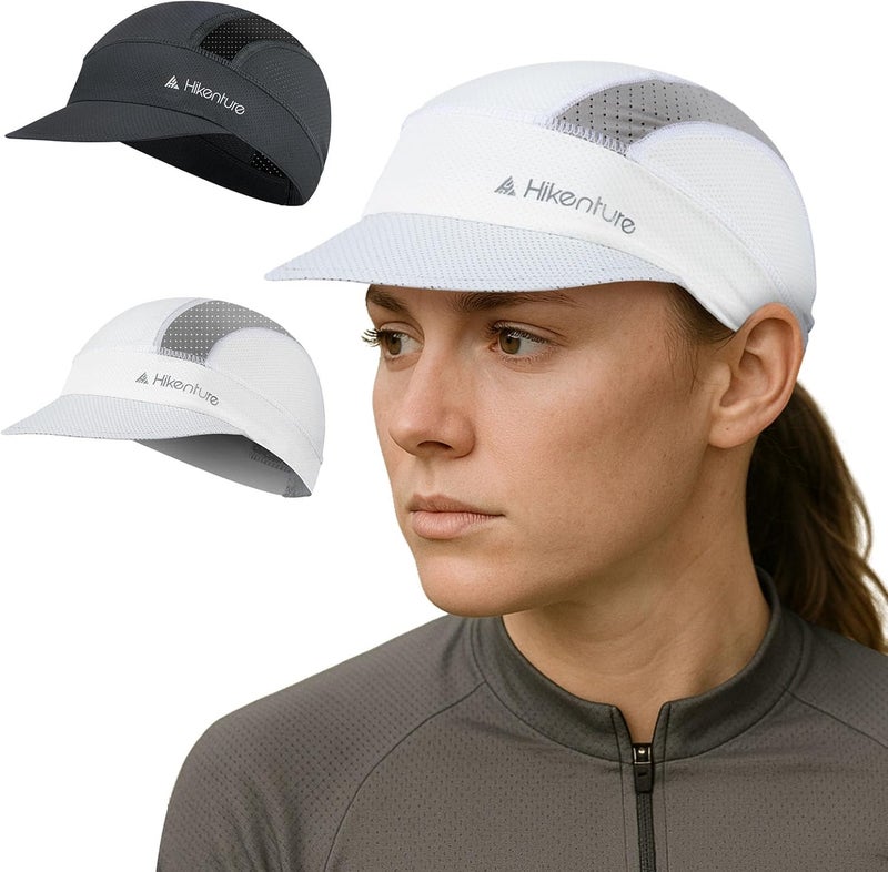 HIKENTURE Cycling Cap,Cooling Skull Cap Bike Hat with Sun Visor, Summer Breathable Helmet Liner Biking Cap for Men Women - Image 1